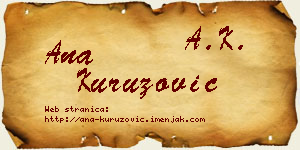 Ana Kuruzović vizit kartica